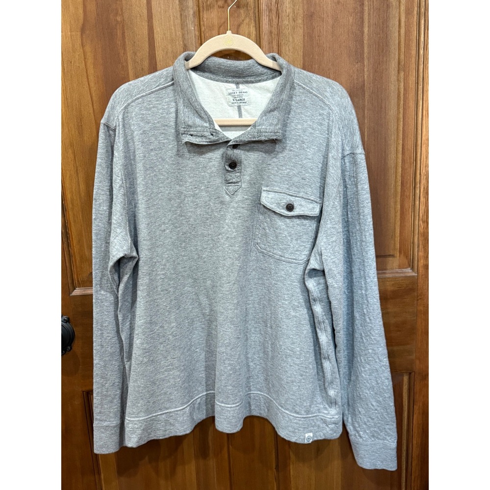 Lucky Brand Mens Gray Long Sleeve Pullover Sweater Size X Large